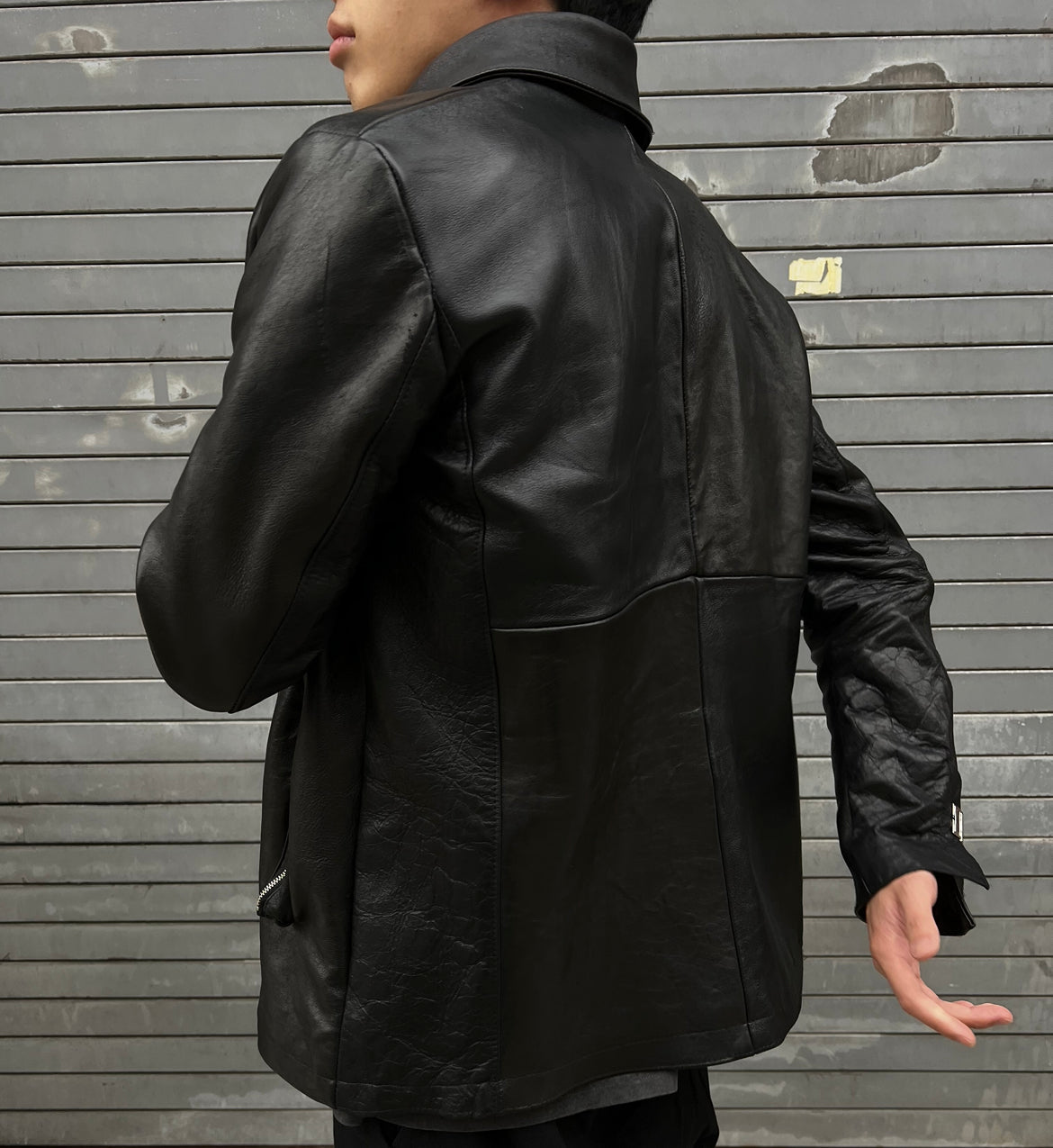 Tailored Cross Leather Jacket
